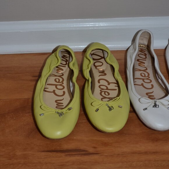 Sam Edleman LOT of 3 Felicia White, Red, Lime green Ballet flats, sz 8.5 - Picture 4 of 15